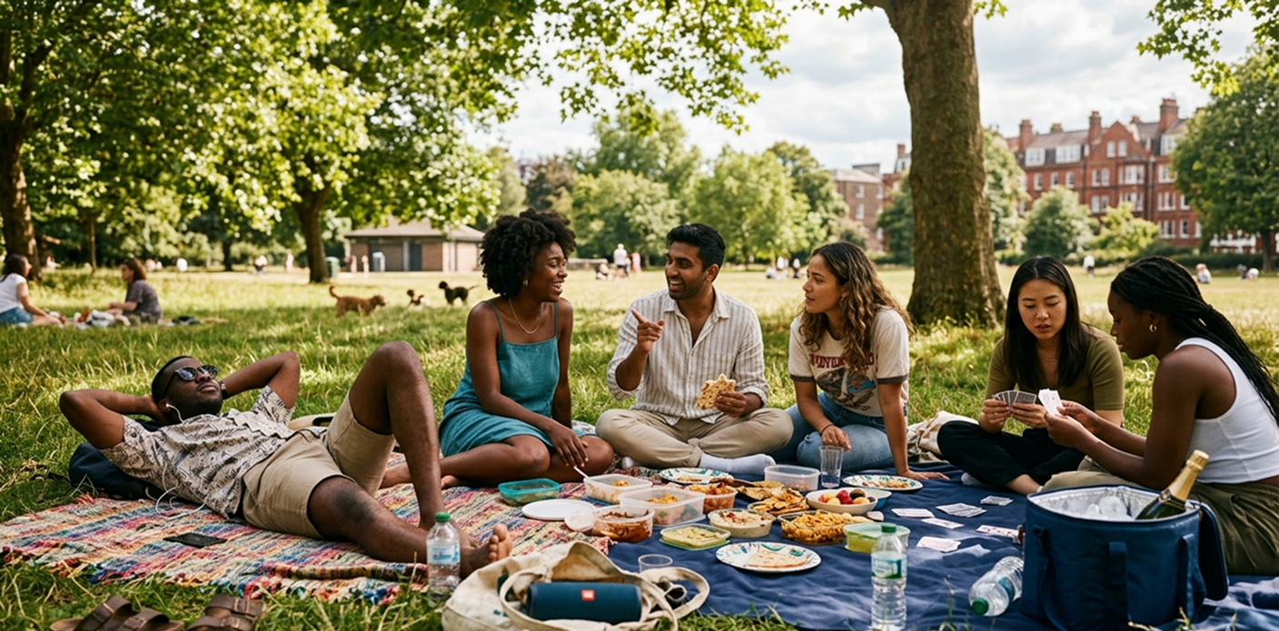 People engaging in group matching